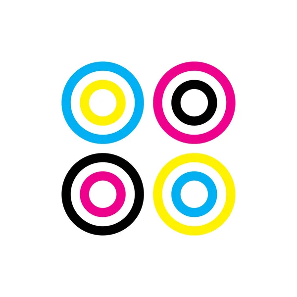 Círculo Con Vector Diseño Logotipo Color Cmyk — Vector de stock