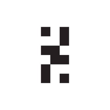 Piksel kare logo tasarım vektörü