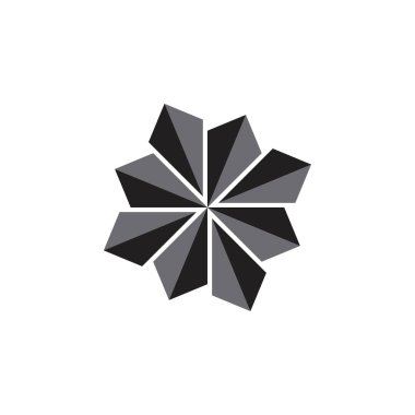 3B siyah kristal elmas logo tasarım vektörü