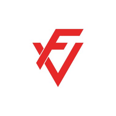 FV harfi logo tasarım vektörü