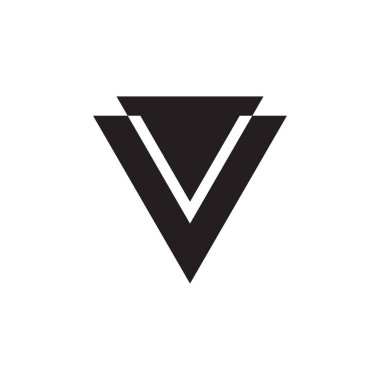V harfli logo tasarım vektörü olan kalkan