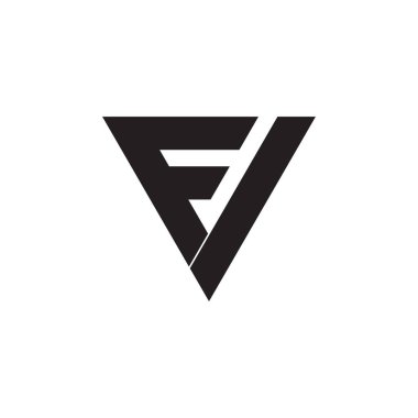 FV harf logosu veya FI harfi logo tasarım vektörü