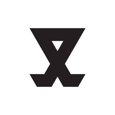 X harfli logo tasarım vektörü olan üçgen