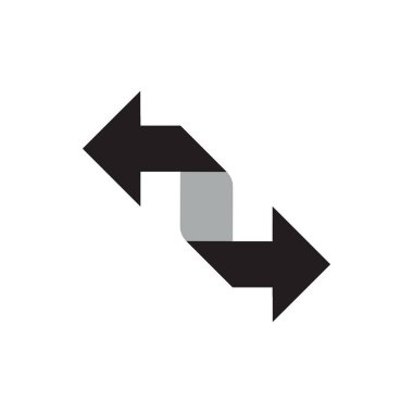 3D ileri geri ok logosu tasarım vektörü