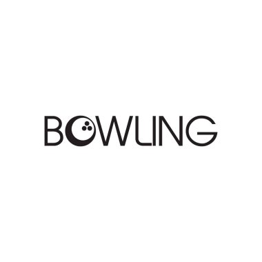 Bowling metin logo tasarım vektörü