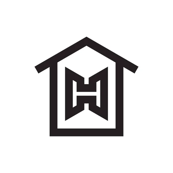 Дом Буквой Вектор Дизайна Логотипа — стоковый вектор