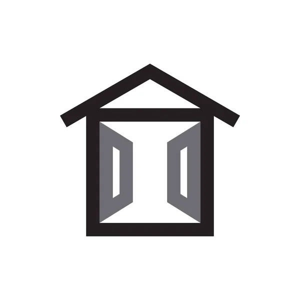 Domů Otevřenými Dveřmi Logo Design Vektor — Stockový vektor