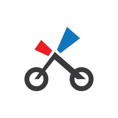 X harfli logo tasarım vektörlü bisiklet