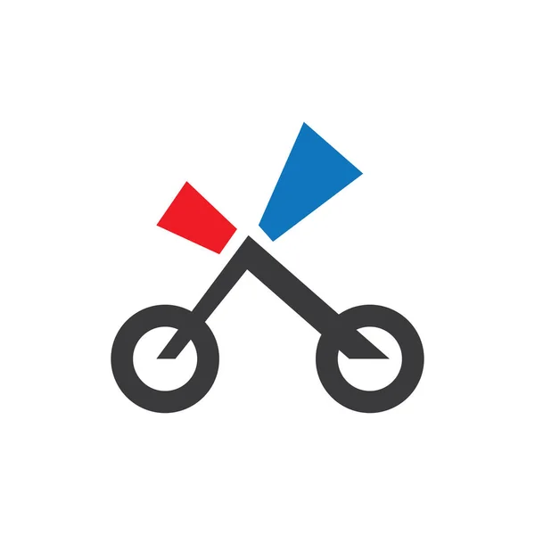 Bicicleta Com Vetor Design Logotipo Letra — Vetor de Stock