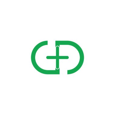 Artı logo tasarım vektörlü CD harfi