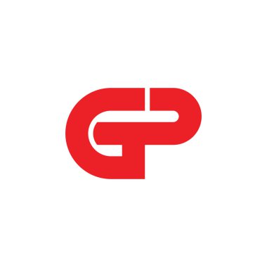 GP harfi logo tasarım vektörü