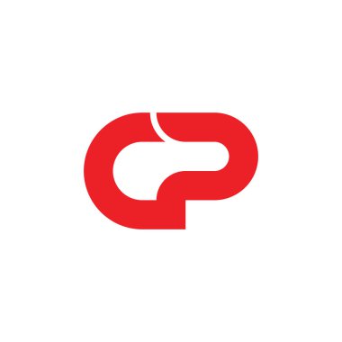 Kanat logo tasarım vektörlü CP harfi