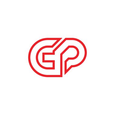 GP harfi logo tasarım vektörü