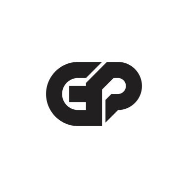 GP harfi logo tasarım vektörü