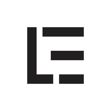 LE harfi logo tasarım vektörü