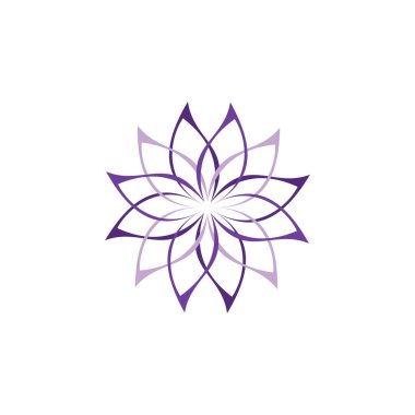 Mor Çiçek logo tasarım vektörü