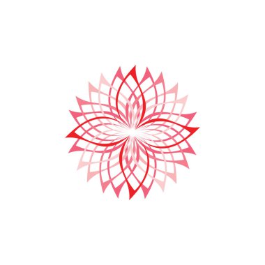 Kırmızı çiçek logosu tasarım vektörü