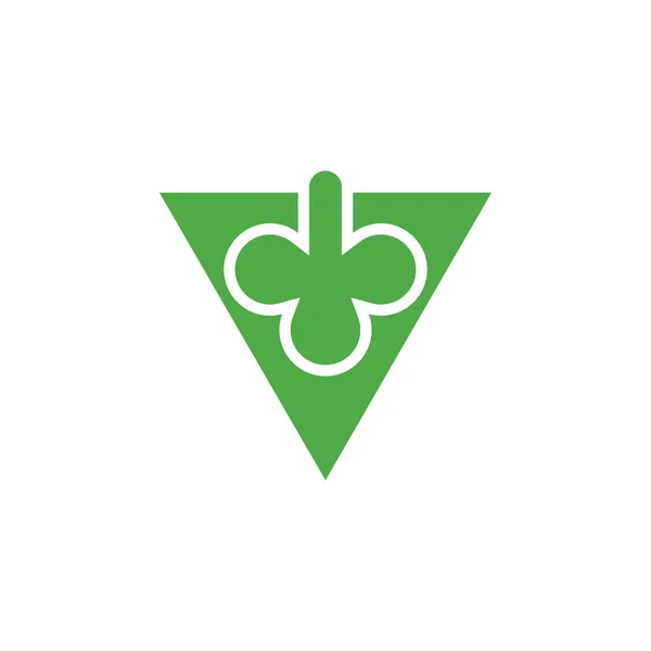 Triângulo Com Vetor Design Logotipo Semente Crescimento —  Vetores de Stock