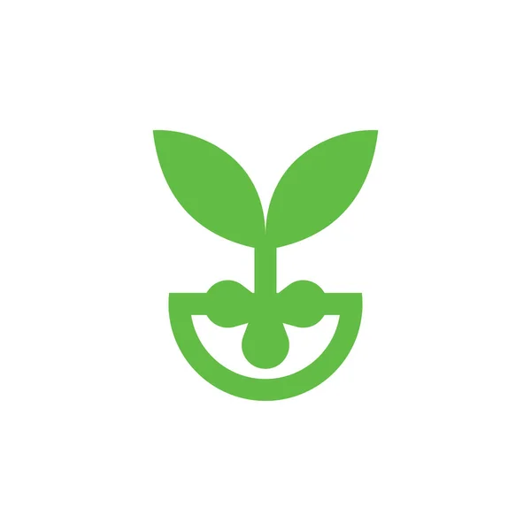 Grow Seed Logo Desain Vektor - Stok Vektor