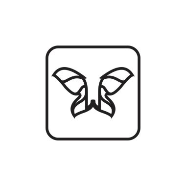 İkiz Balina veya Kelebek logo tasarım vektörü