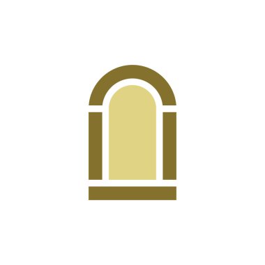 Altın pencere logo tasarım vektörü