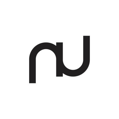 nu harfi logo tasarım vektörü