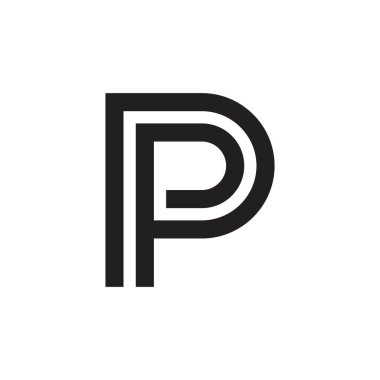 P Harfi Logo Tasarım Vektörü