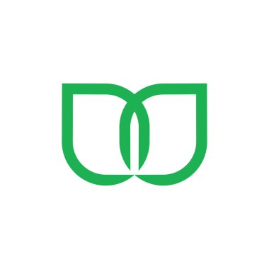 Yaprak logo tasarım vektörlü M harfi