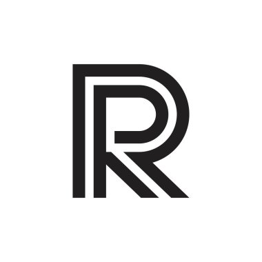 RP harfi logosu, RR harfi logo tasarım vektörü