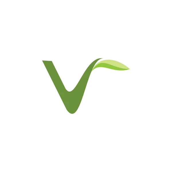 Letra Con Logotipo Hoja Vector Diseño — Vector de stock