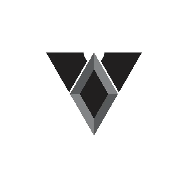 Letra Com Vetor Design Logotipo Diamante Preto — Vetor de Stock
