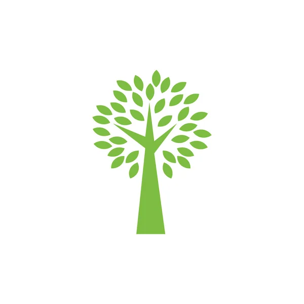 Ícone Árvore Vetor Design Logotipo — Vetor de Stock