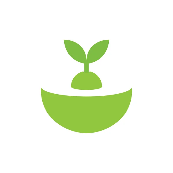Crescere Seme Logo Vettore Progettazione — Vettoriale Stock