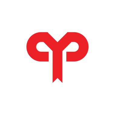 CYP harfi veya QP harf logo tasarım vektörü