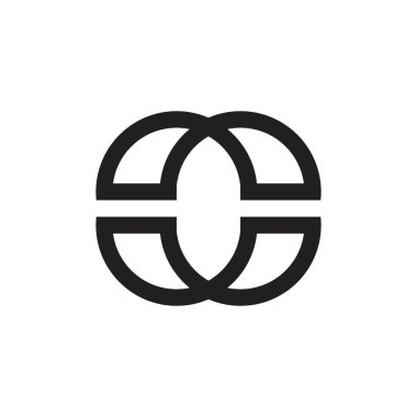 CC harfi logosu, OC harfi logosu, CO harfi logo tasarımı vektörü.