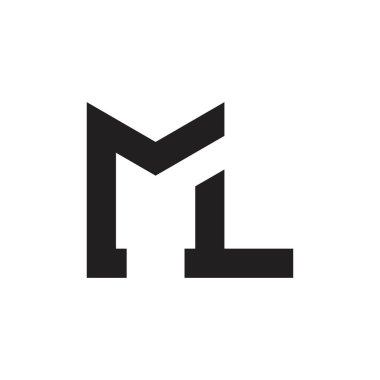 ML harf logo tasarım vektörü