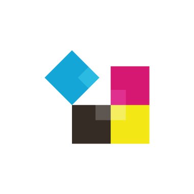 cmyk renk logo tasarım vektörüyle kare