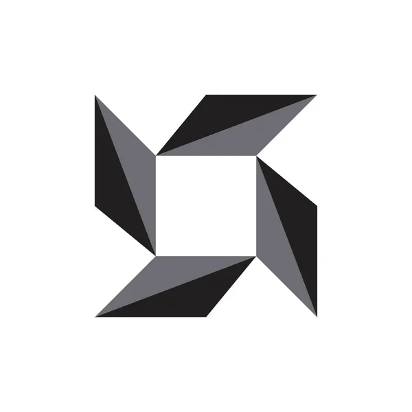 Cuadrado Con Logotipo Diamante Negro — Vector de stock