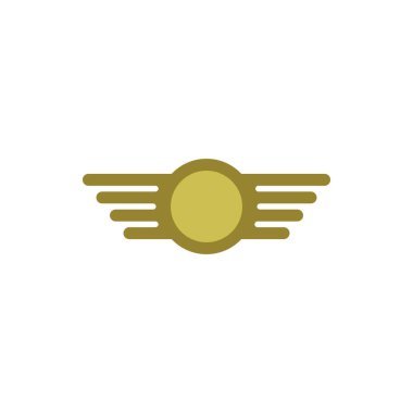 Kanat logosu tasarım vektörlü Altın Çember