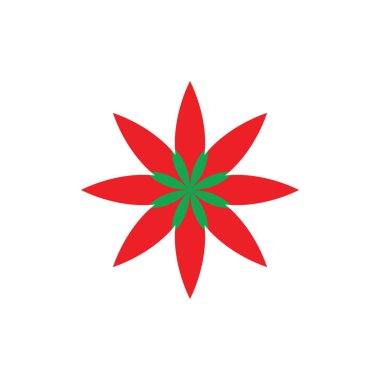 Kırmızı çiçek logosu tasarım vektörü