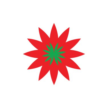 Kırmızı çiçek logosu tasarım vektörü