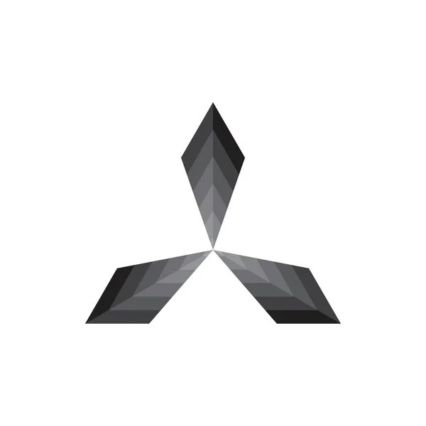 Triplo Cristal Preto Vetor Design Logotipo Diamante Preto — Vetor de Stock