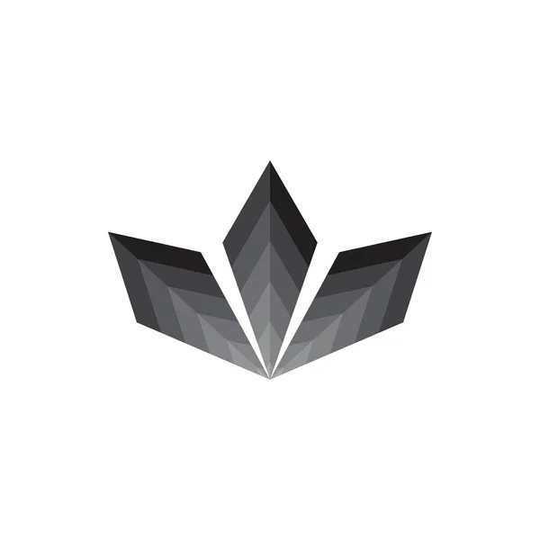 Trojitý Černý Krystal Design Černého Diamantového Loga Vektor — Stockový vektor