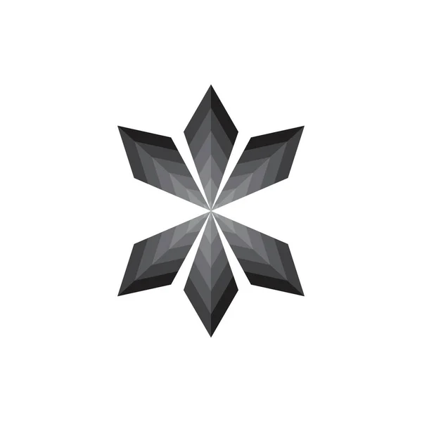 Šest Černé Diamantové Logo Černý Krystal Logo Design Vektor — Stockový vektor