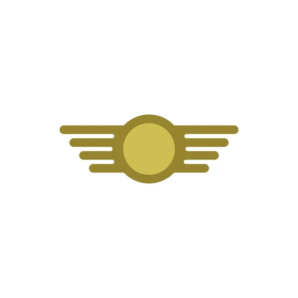 Lingkaran Emas Dengan Vektor Desain Logo Sayap - Stok Vektor