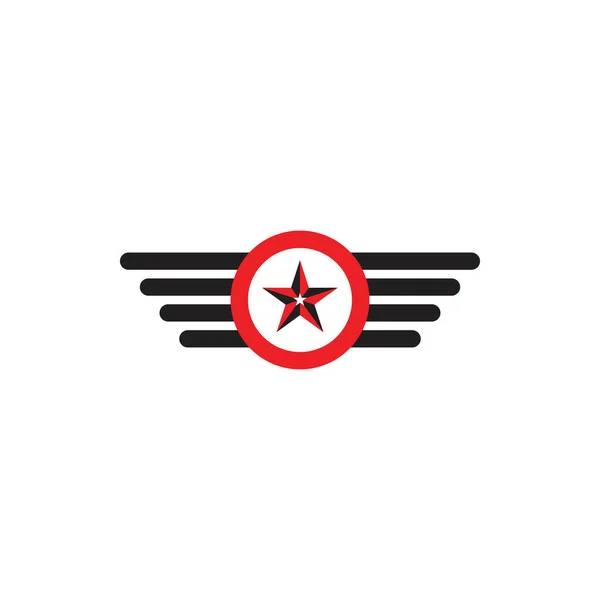 Ala Con Vector Diseño Logotipo Estrella — Vector de stock