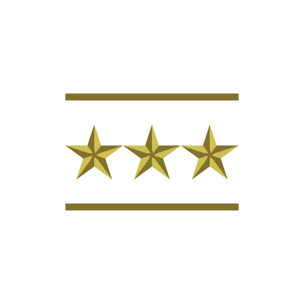Tripla Golden Star Logo Vettoriale Progettazione — Vettoriale Stock