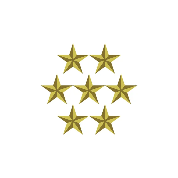 Sette Stella Oro Logo Vettoriale Progettazione — Vettoriale Stock