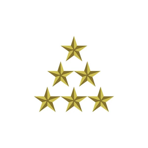Sei Stelle Oro Logo Vettoriale Progettazione — Vettoriale Stock