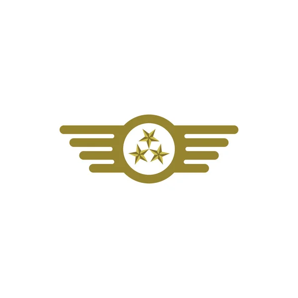 Ala Oro Con Stella Logo Vettoriale Progettazione — Vettoriale Stock